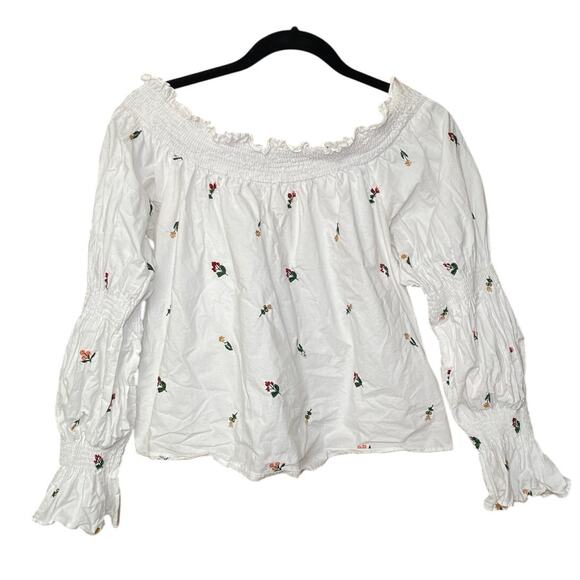 ZARA - white floral off the shouder top - Size XS - Picture 1 of 9